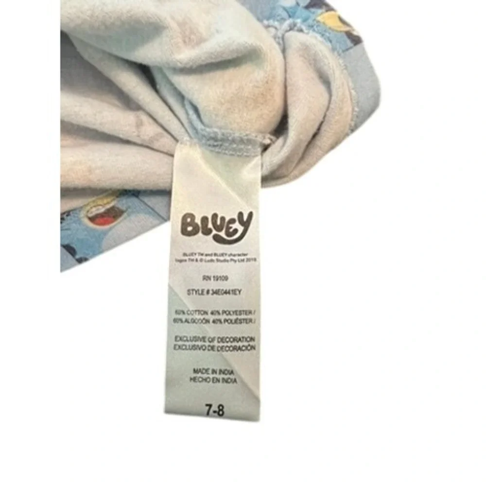 Bluey Boys Light Blue All Over Print‎ Polo Shirt Size 7-8 34E0441EY